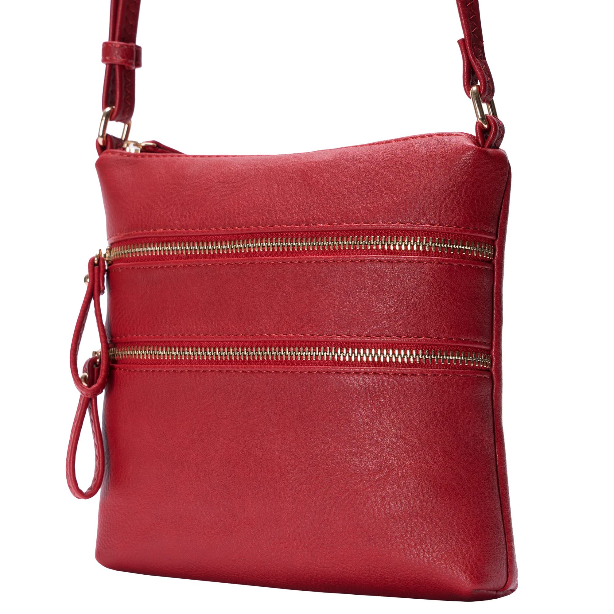 Solene Multi Zipper Pocket Crossbody Bag with Adjustable Strap - Lightweight Travel Bag & Everyday Messenger Purse for Women - Perfect for Daily Commute, Shopping, and Travel Accessories