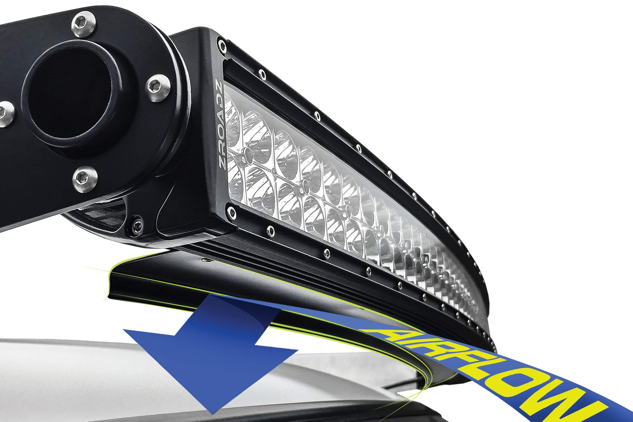 50 Inch Straight Double Row LED Light Bar Noise Cancelling Wind Diffuser - Black Aluminum Alloy for Off-Road Trucks & SUVs (Z330050S) | Perfect for Jeep Wrangler, Ford Raptor & Outdoor Adventures