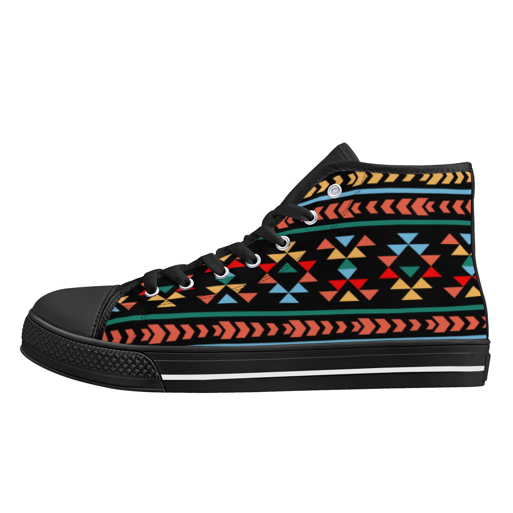 Women's High Top Canvas Sneakers - Comfortable Southwestern Style Night Canyon Shoes for Casual Wear & Outdoor Adventures
