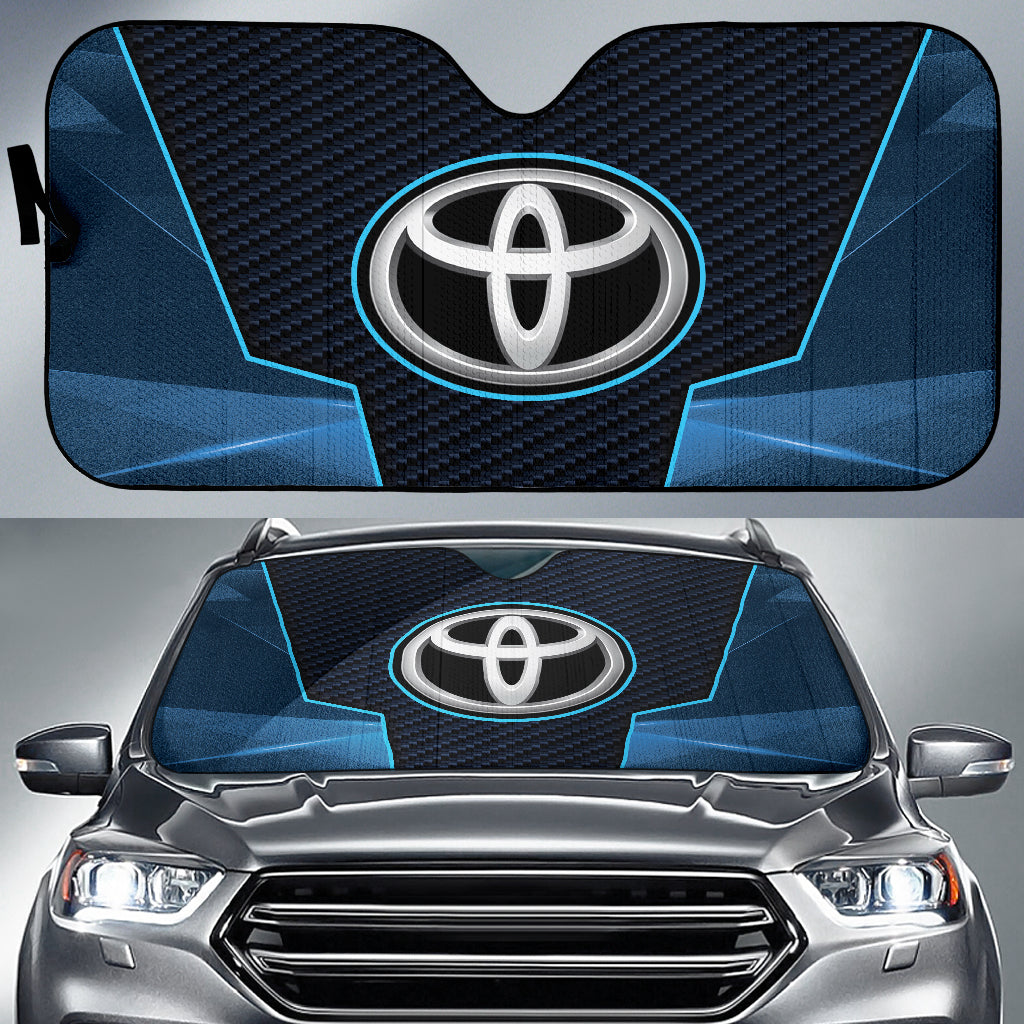 Premium Toyota Blue Car Sun Shades - Universal Fit Windshield Sunshade for Heat & UV Protection - Perfect for Parking, Road Trips & Summer Driving