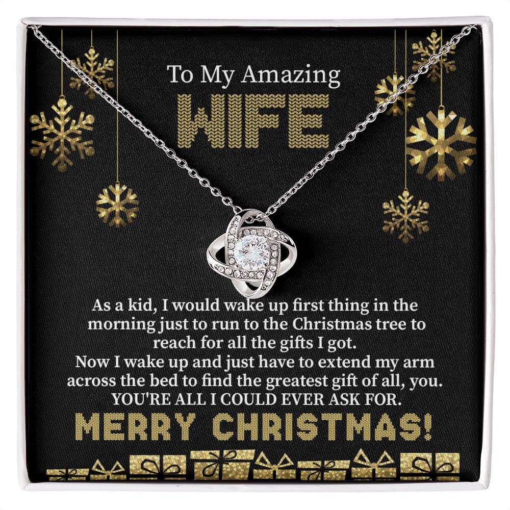 Beautiful 'To My Amazing Wife' Necklace - Elegant Christmas & Birthday Jewelry Gift for Soulmate with Message Card & Gift Box - Perfect for Anniversaries, Valentine's Day & Romantic Surprises