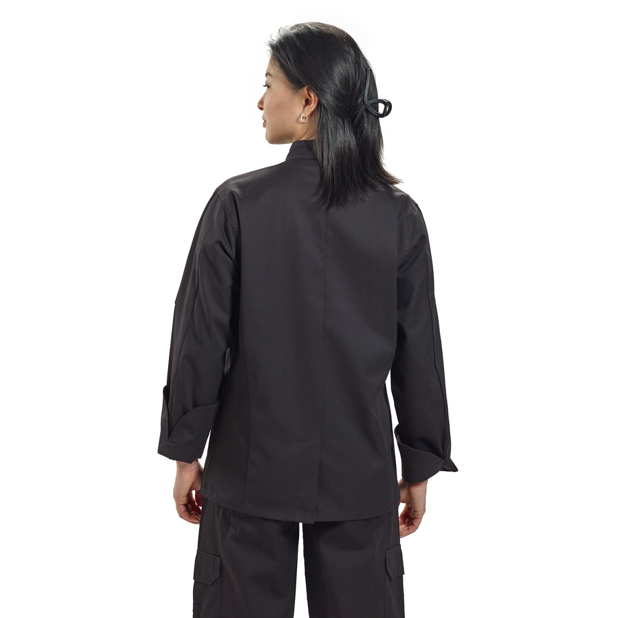 Mercer Culinary Genesis Women's Chef Jacket with Traditional Buttons - White, Large | Professional Kitchen Apparel for Cooking, Baking & Culinary Arts