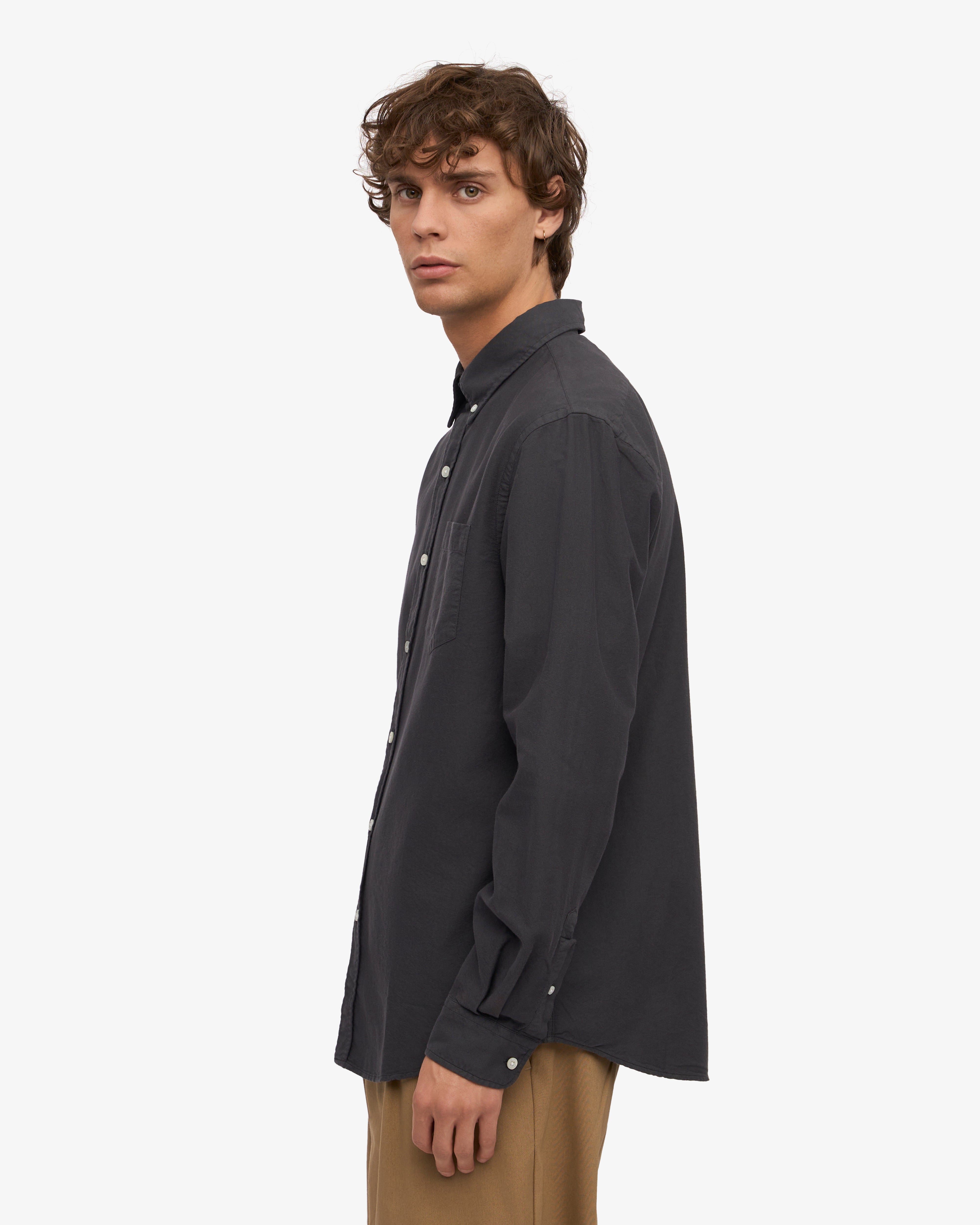 Organic Cotton Button Down Shirt for Men - Lava Grey | Casual & Business Wear | Eco-Friendly Fashion for Office, Date & Outdoor Activities