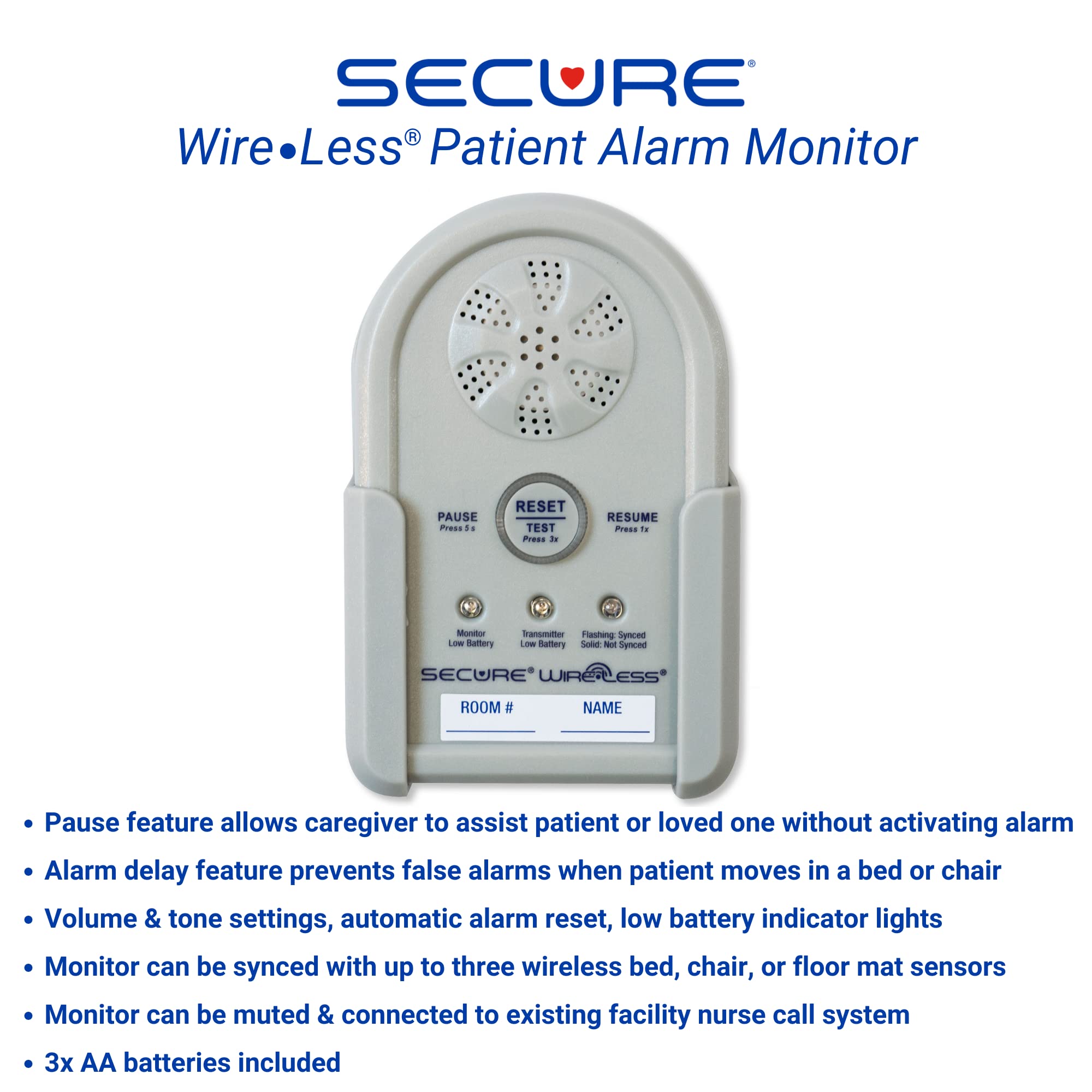 Wireless Floor Mat Sensor Bed Alarm for Elderly - 24