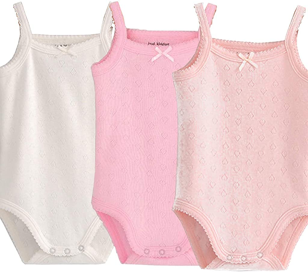 Baby Girls' Cotton Spaghetti Strap Bodysuit - Sleeveless Tank Top Onesie (3-Pack) | Soft Summer Outfits for Infants & Toddlers | Perfect for Playdates, Beach Trips & Family Photos