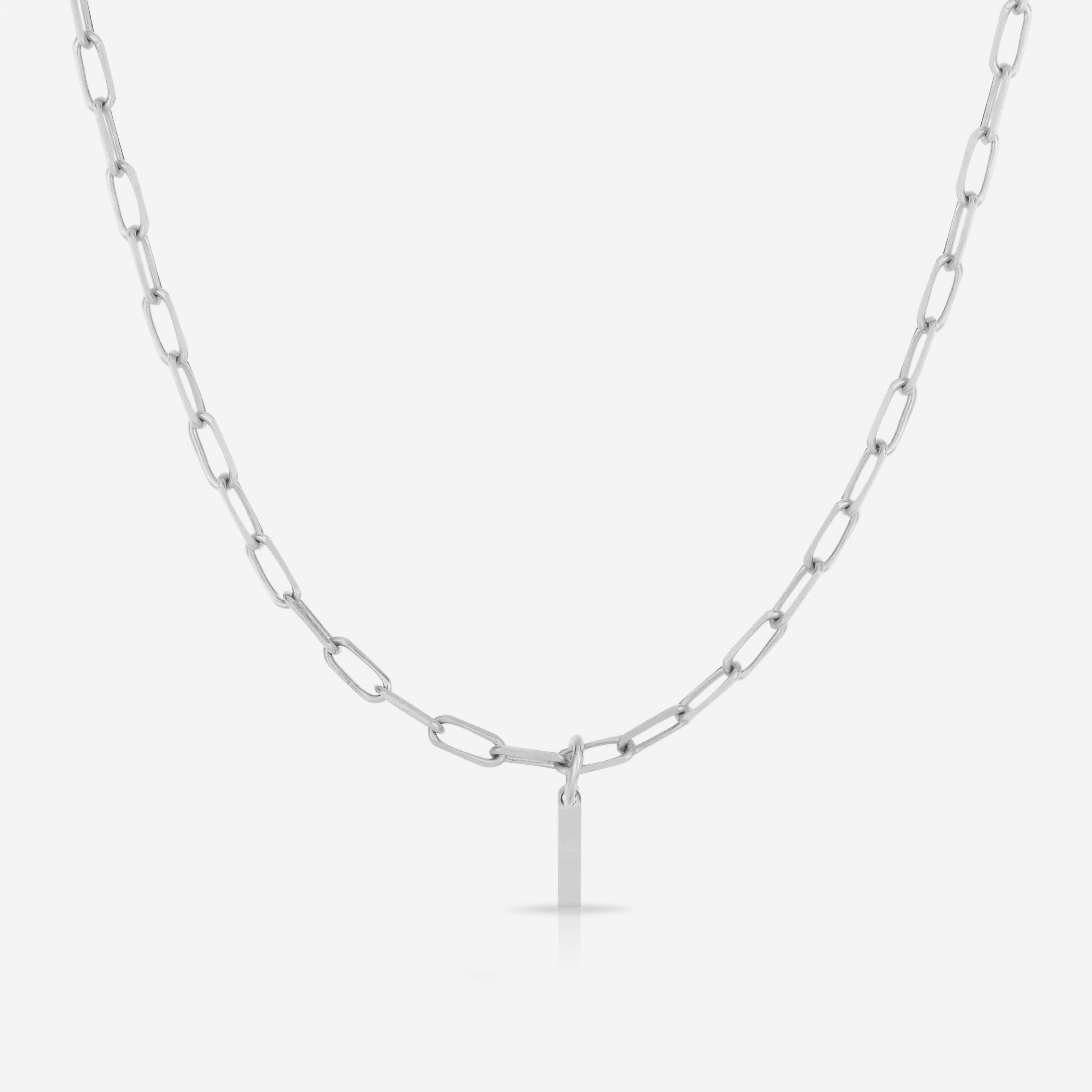 Block Initial Pendant with Link Chain Necklace - Personalized Name Jewelry for Women, Gift for Her, Birthday, Anniversary, Valentine's Day - Perfect for Layering, Everyday Wear & Special Occasions