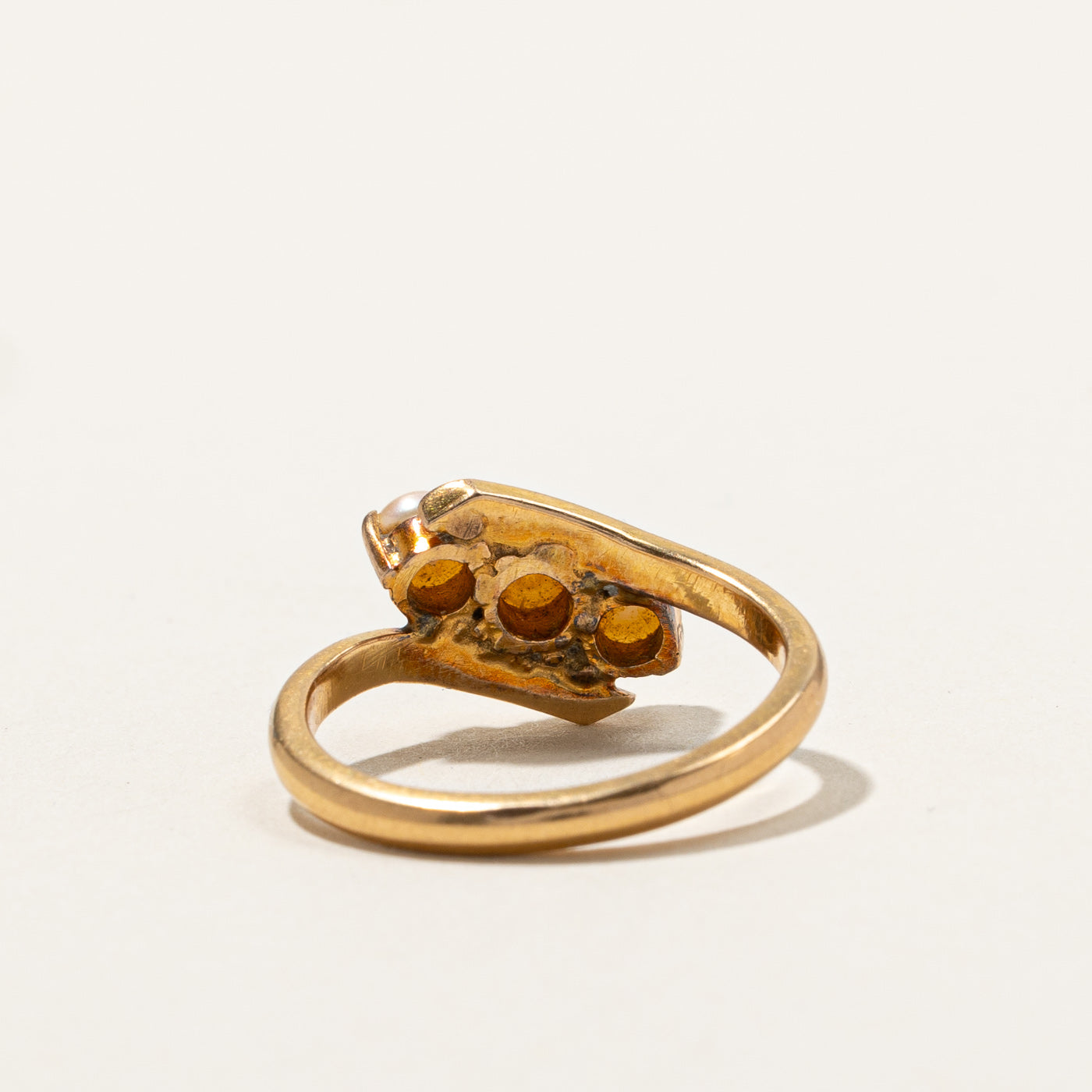Exquisite Three Stone Pearl Ring - Size 7.5 - Elegant Jewelry for Women, Perfect for Weddings, Anniversaries & Special Occasions
