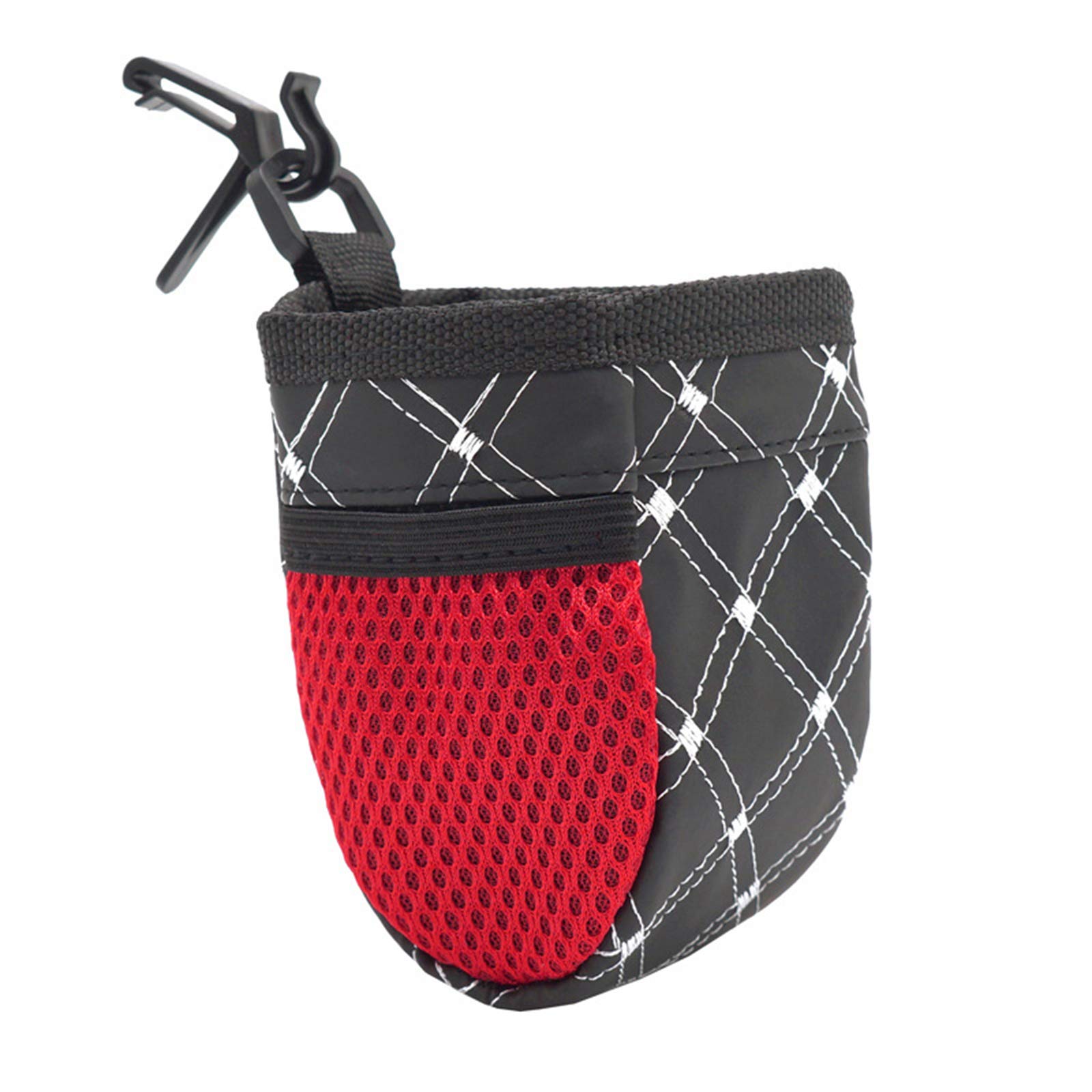 Universal PU Leather Car Air Vent Pocket Storage Organizer - Hanging Phone Holder for iPhone Samsung, Coin Card Pen Sunglasses Accessories - Perfect for Road Trips & Daily Commute (Red Line)