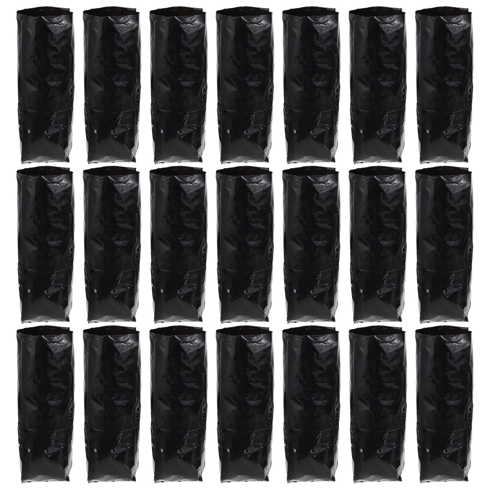 Hemoton 100pcs Black Sapling Bags - Heavy Duty Plant Grow Bags for Garden, Nursery, Flower & Vegetable Planting | Reusable Planting Pouch for Indoor/Outdoor Gardening, Farming & Hydroponics