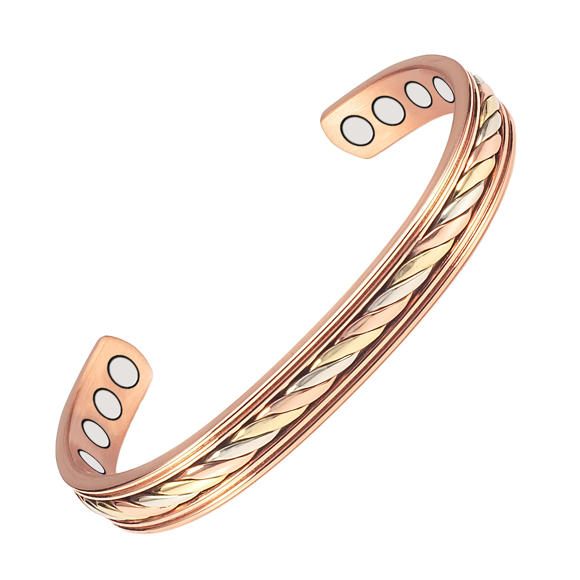 Pure Copper Magnetic Therapy Bracelet for Women - 3800 Gauss Arthritis Pain Relief, Healthy Jewelry for Joint & Muscle Discomfort (Type 2) | Perfect for Daily Wear, Workouts & Stress Relief