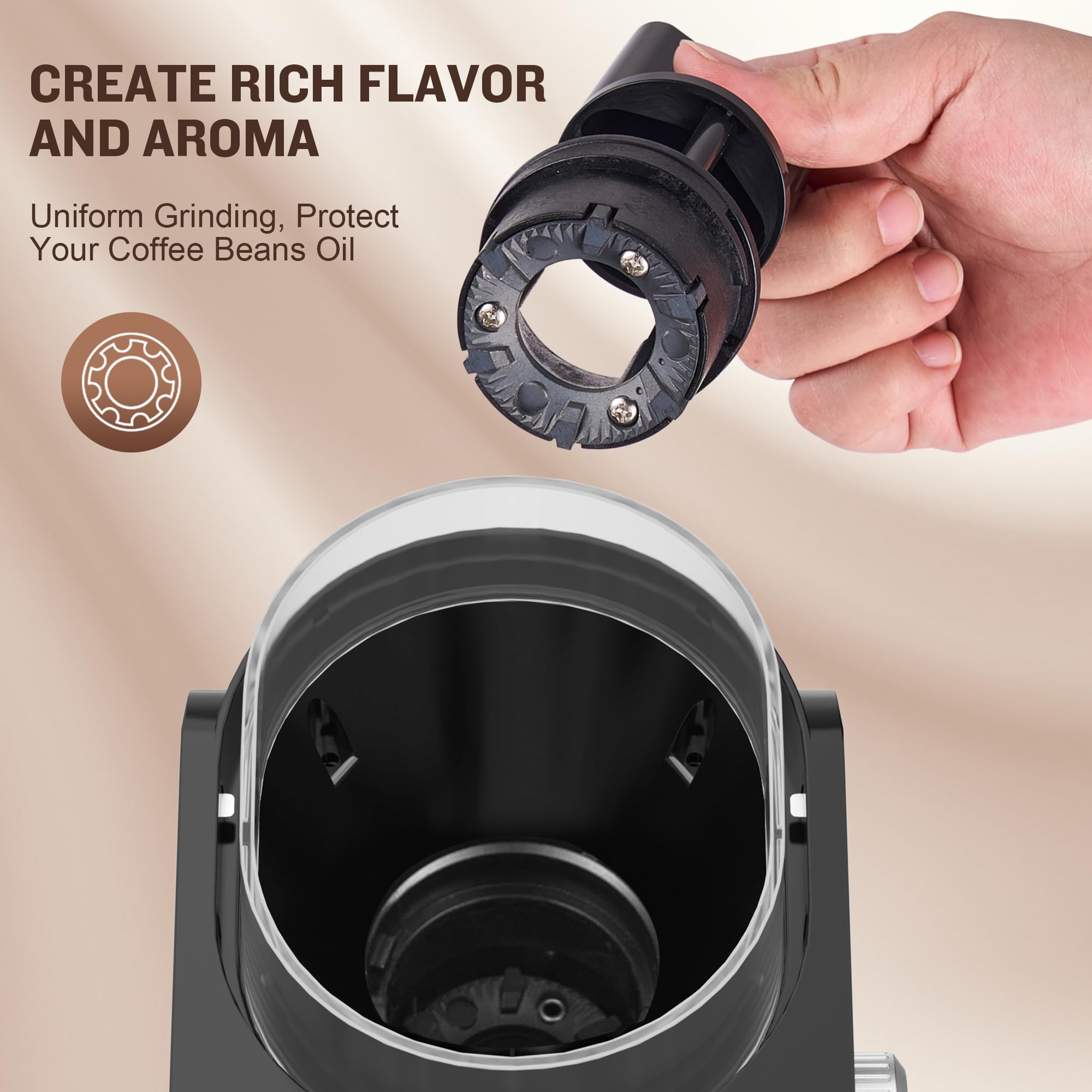 Premium Electric Burr Coffee Grinder - Adjustable 14 Grind Settings for Espresso, Drip Coffee & French Press (2-12 Cups) | Perfect for Home Kitchens & Coffee Shops