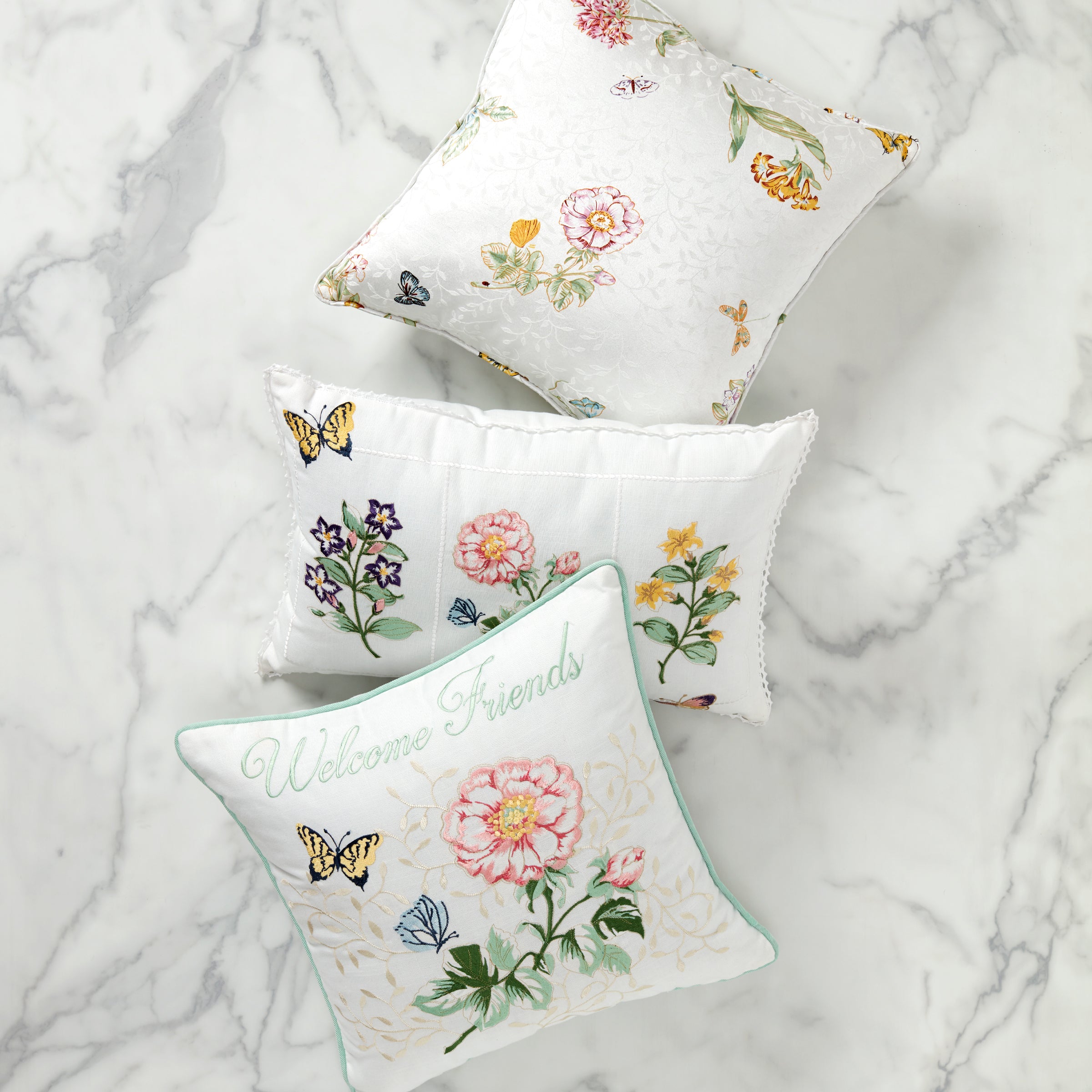 Butterfly Meadow Floral Study Pillow Case 14x20 Inches - Bohemian Home Decor for Living Room, Bedroom & Nursery