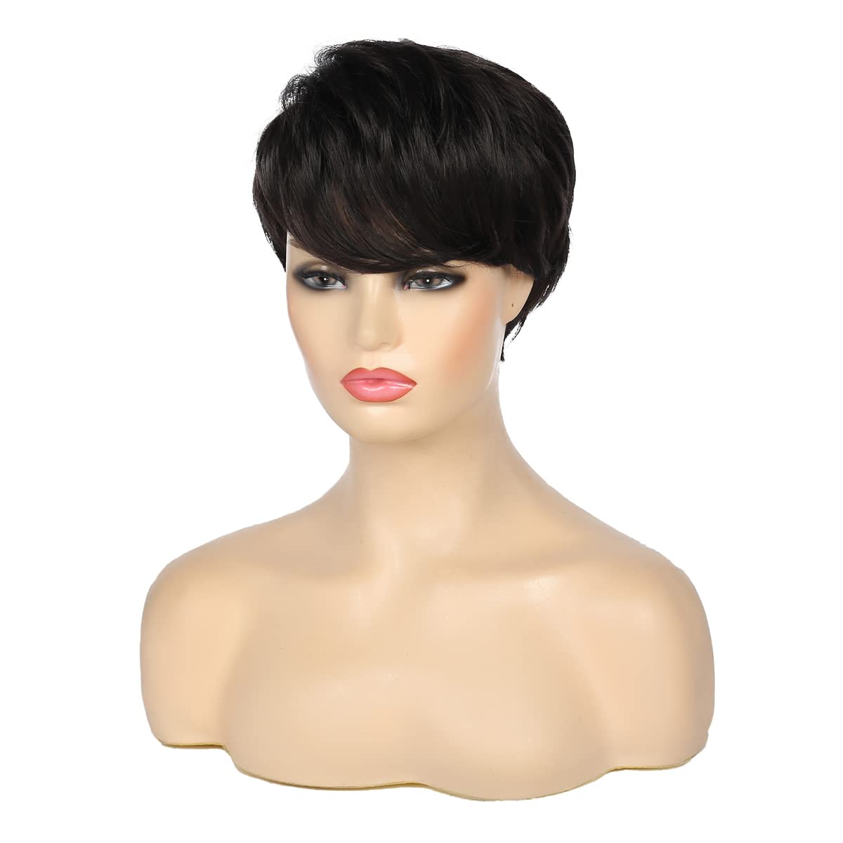Baruisi Short Black Pixie Cut Wigs for Women - Heat Resistant Synthetic Hair Wig - Perfect for Daily Wear, Cosplay & Party Costume