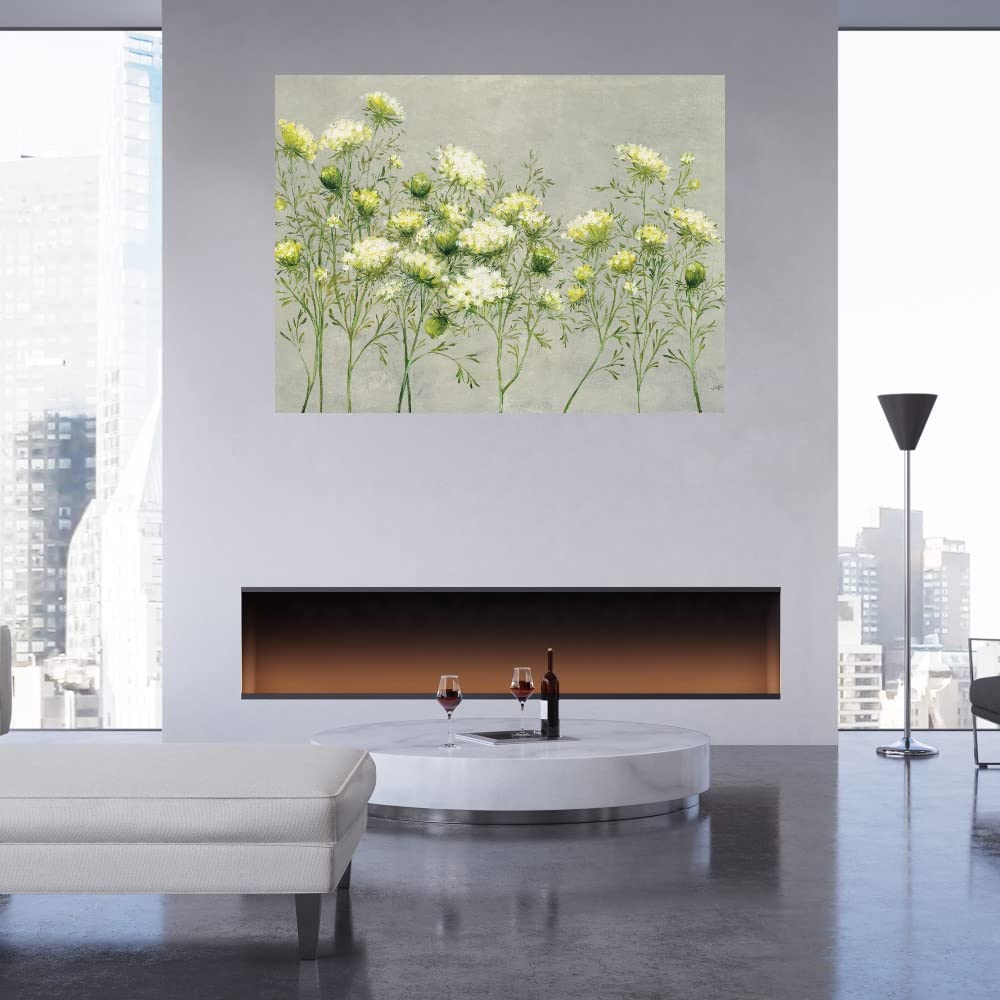 Queen Anne's Lace Fine Art Canvas Wall Decor by Julia Purinton - 43x32 Inches - Ready to Hang for Living Room, Bedroom, Office & More - Perfect for Home, Kitchen, Bathroom & Dining Room Decor
