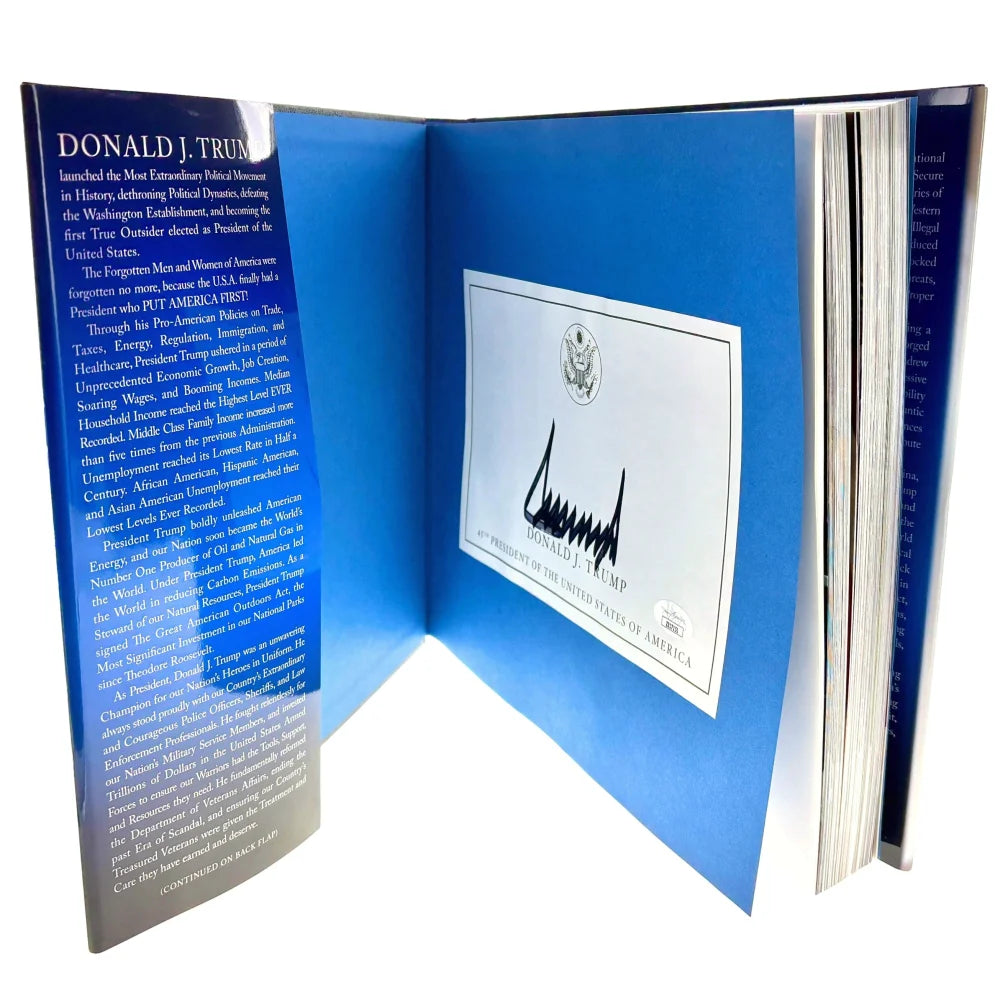 Authentic Donald Trump Signed 'Save America' Book with JSA COA - Collectible Memorabilia for Political Enthusiasts & History Buffs