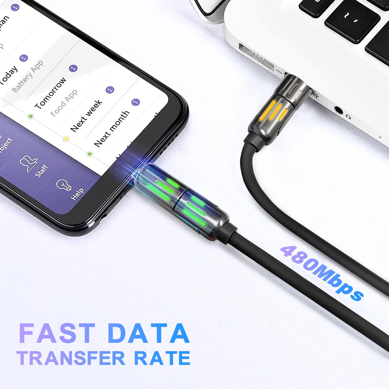240W 4-in-1 Multi Charging Cable 5FT - USB A to C/L & USB C to C Fast Charger - Compatible with iPhone 14/13/12, Samsung S24, iPad, MacBook - High Speed Data Sync & Power Delivery - Perfect for Travel, Office & Home Charging
