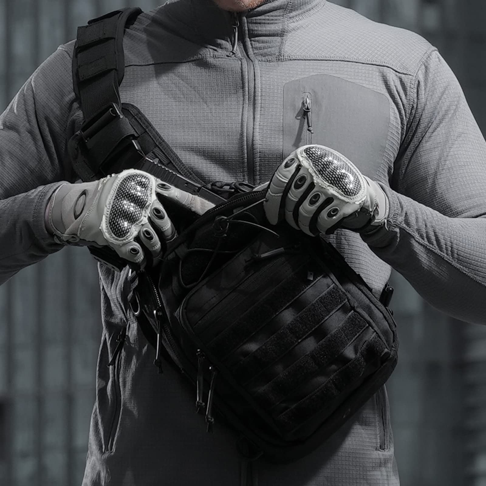 Tactical Sling Backpack - Military Molle Shoulder Bag - 1050D Nylon Rover Assault Range Pack - Perfect for Outdoor, Hiking, Hunting & Travel