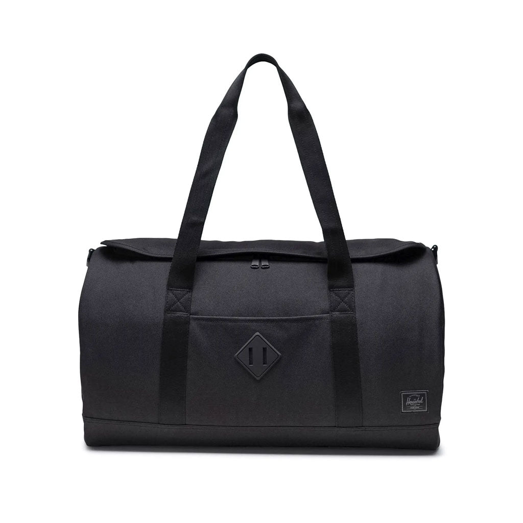 Herschel Heritage Duffel Bag - Black Tonal - Water-Resistant Travel Duffel for Gym, Weekend Trips & Carry-On Luggage