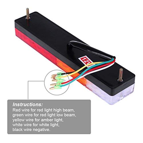 2Pcs LED Trailer Lights - Red/Amber/White 20LEDs for Truck Tail Lights | Brake, Turn Signal & Running Lights