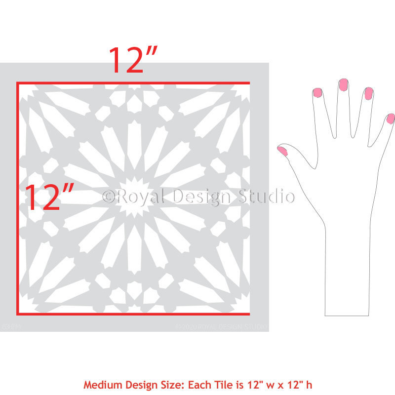 Baraka Tile Stencil - Reusable DIY Floor & Wall Stenciling Kit for Home Decor, Bathroom, Kitchen Backsplash - Perfect for Painting, Mosaic & Geometric Patterns