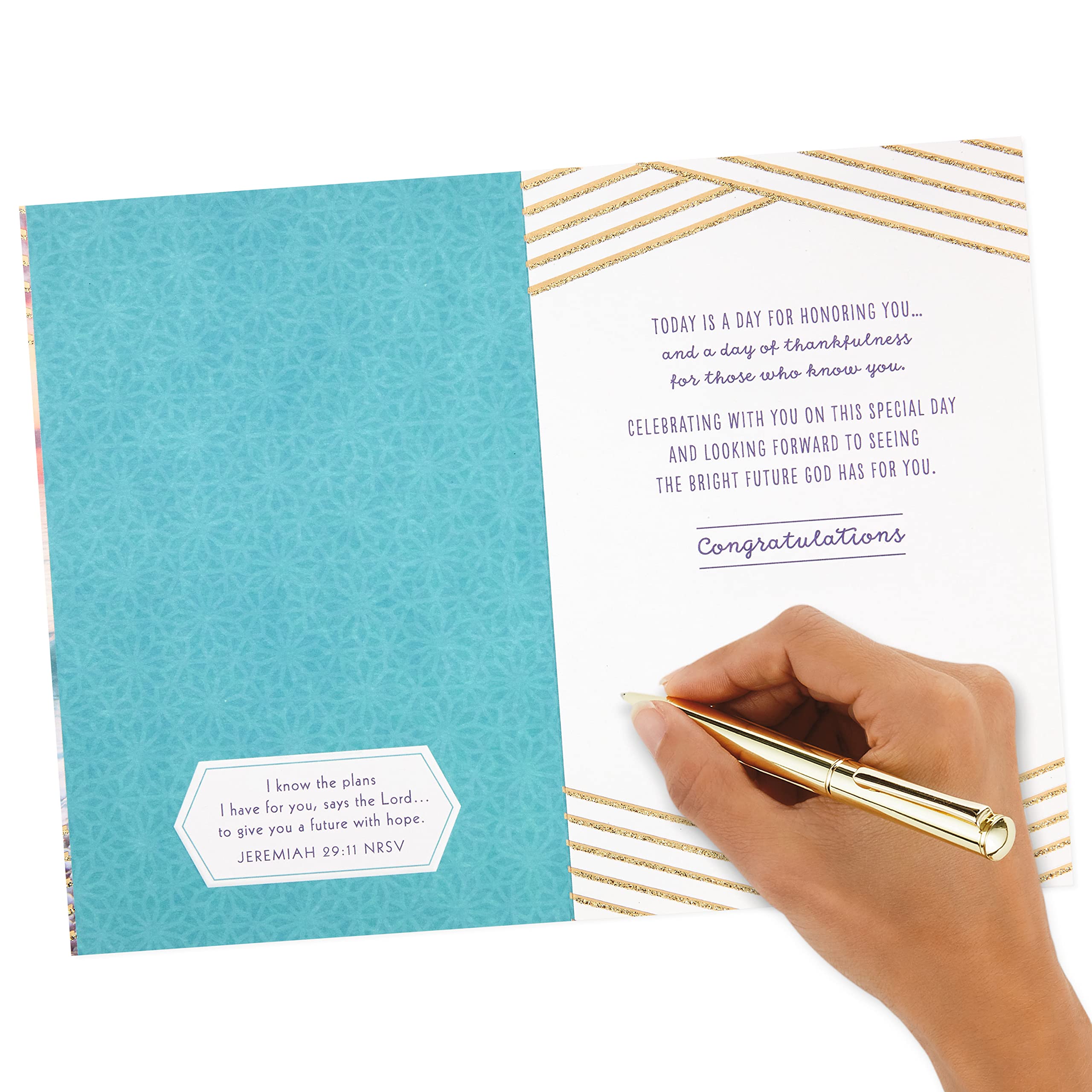 DaySpring Religious Graduation Card with Prayer - Inspirational Christian Graduation Greeting Card for High School & College Graduates - Perfect for Commencement Ceremonies & Graduation Parties
