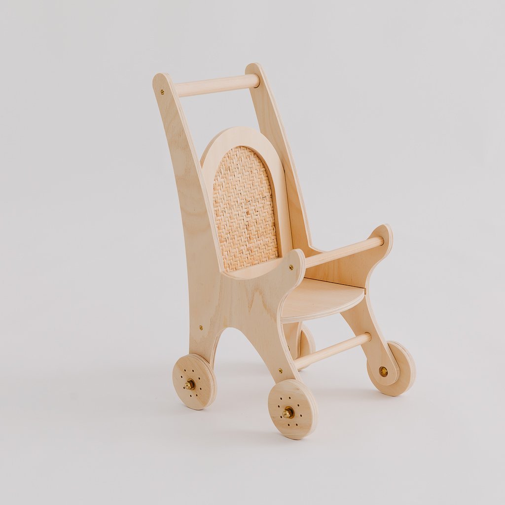 Premium Woven Dolly Pram Stroller for Kids - Durable & Lightweight Baby Doll Carriage with Smooth Wheels | Perfect for Indoor Play, Outdoor Walks & Pretend Play Scenarios