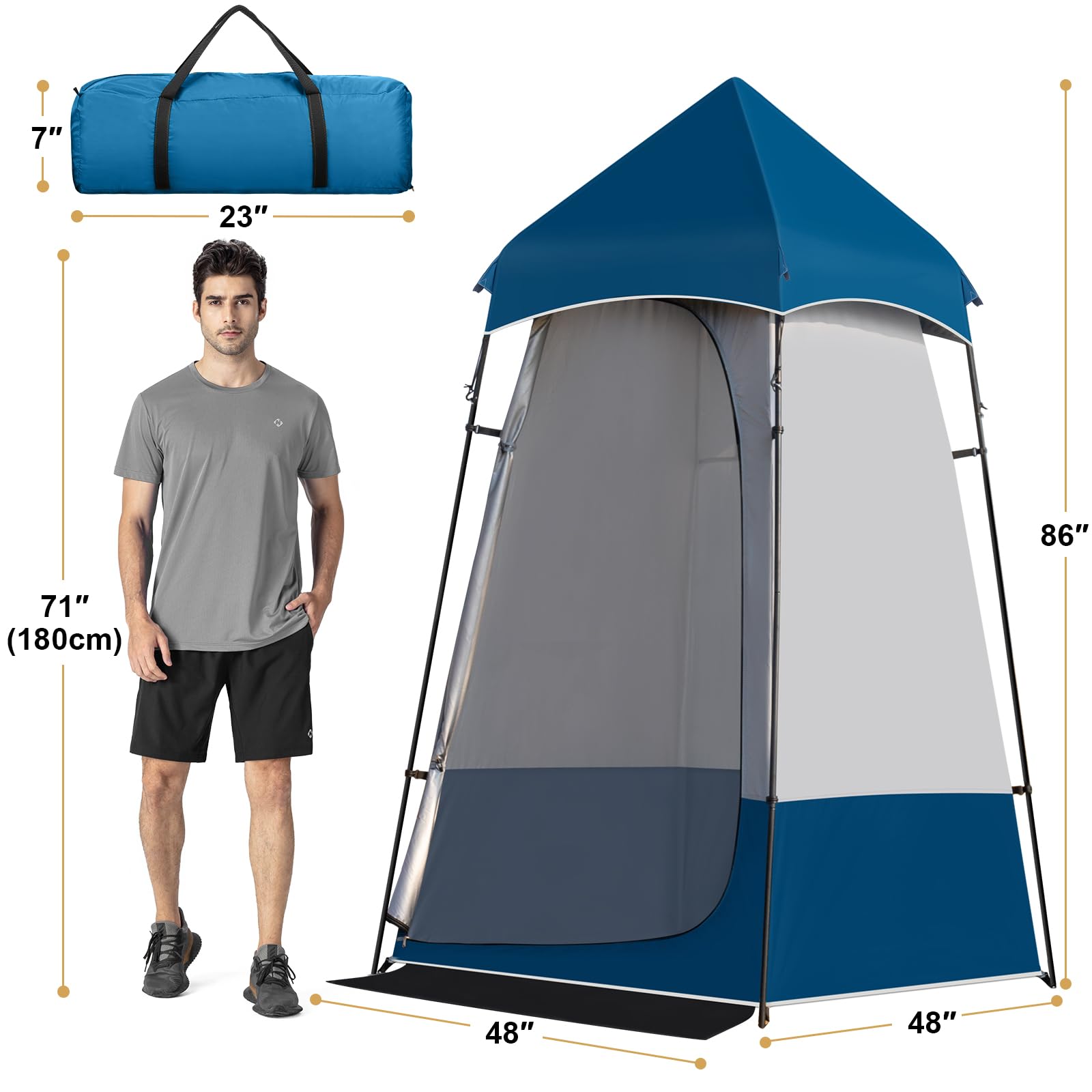 Leader Accessories 6.9 FT Portable Camping Shower Tent - Outdoor Changing Room & Privacy Shelter for Camping, Toilet, Shower, Beach, Pool & Outdoor Adventures