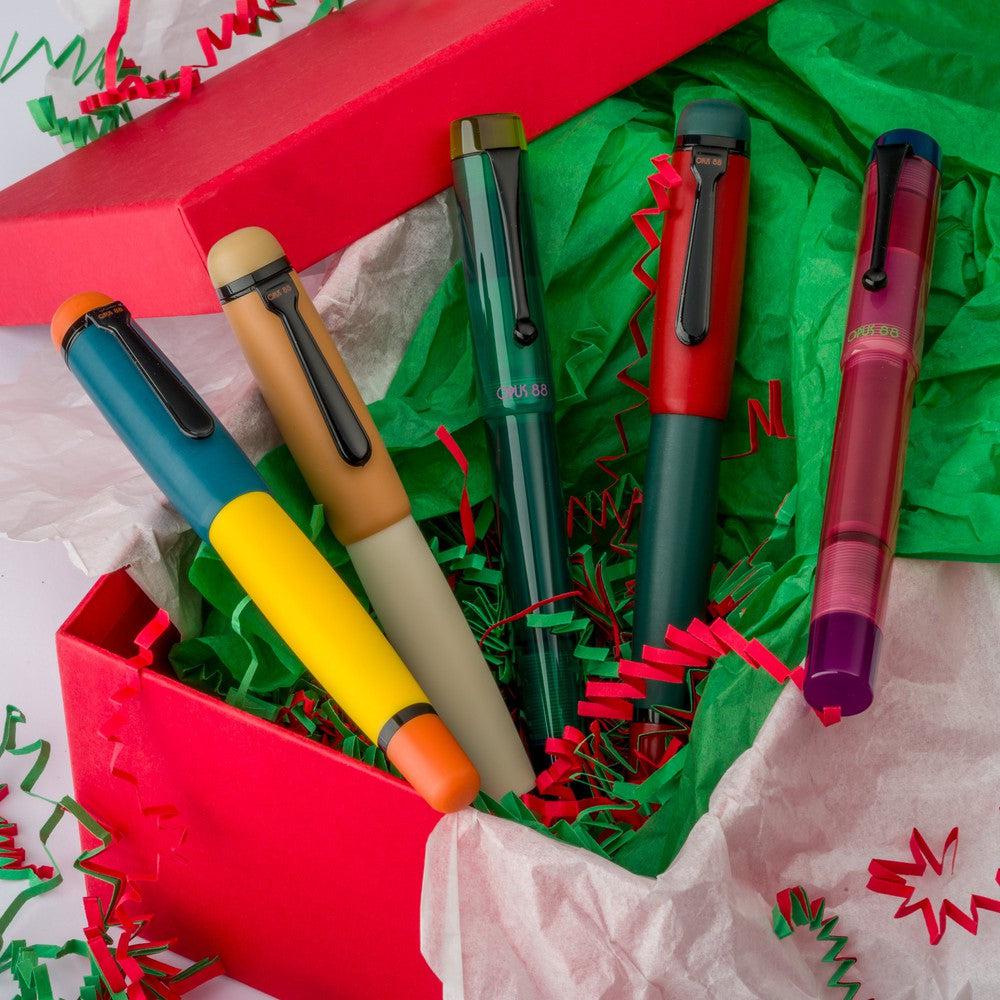 Opus 88 Omar Fountain Pen - Limited Edition Christmas 2023 Collection - Premium Japanese Nib for Smooth Writing - Perfect Gift for Writers & Collectors - Ideal for Journaling, Calligraphy & Holiday Gifting