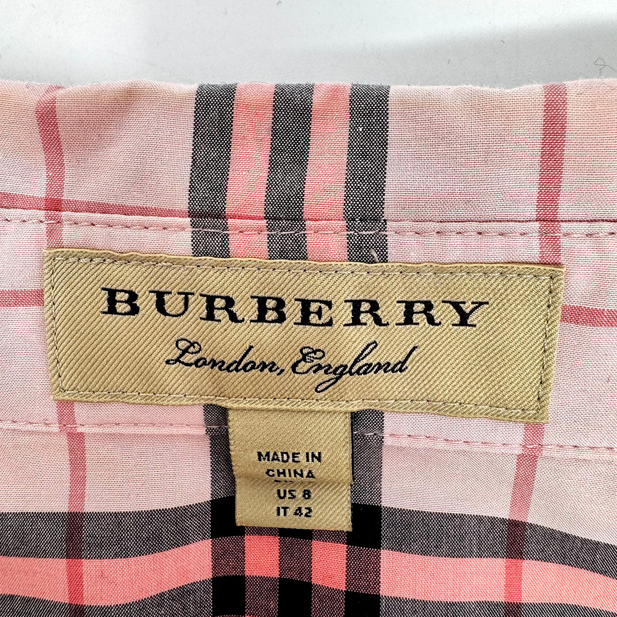Burberry Women's Classic Checkered Blouse - Elegant Long Sleeve Button Down Shirt for Office, Party & Casual Wear