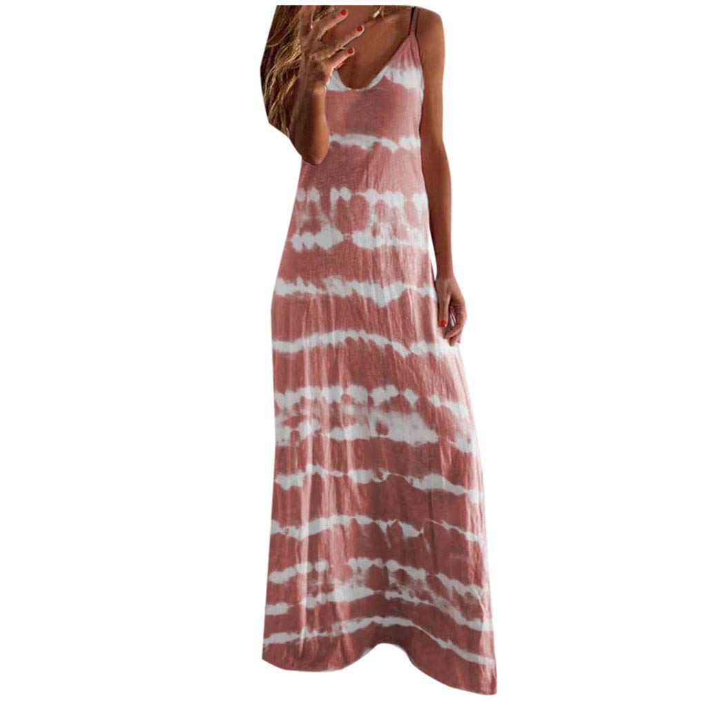 Women's Summer Dresses Casual Loose Bohemian Floral Maxi Dress with Pockets - Short Sleeve Beach Swing Dress for Vacation, Outdoor Parties & Boho Fashion