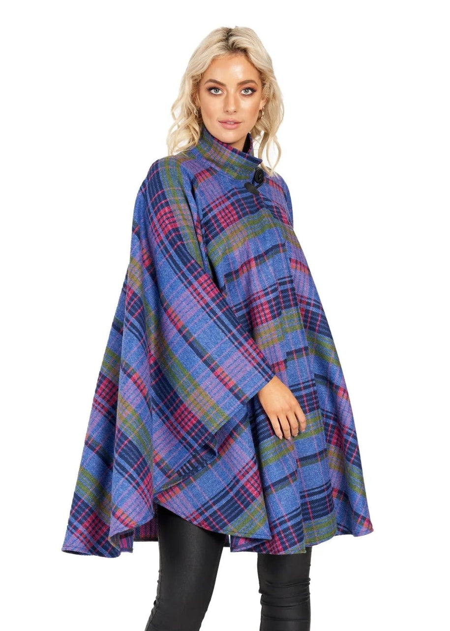 Jimmy Hourihan Navy Fuchsia Cape - Elegant Women's Evening Cape for Weddings, Parties & Special Occasions | Perfect for Formal Events & Holiday Gatherings