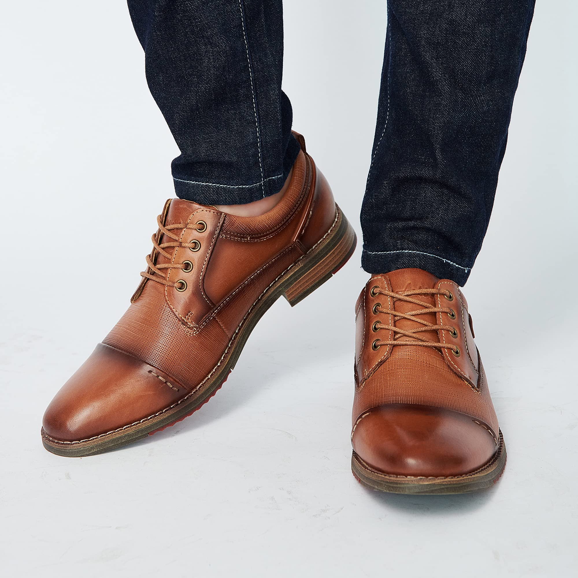 Arkbird Men's Genuine Leather Oxford Dress Shoes - Comfortable Business Formal Shoes for Work & Office | Professional Wedding & Party Footwear