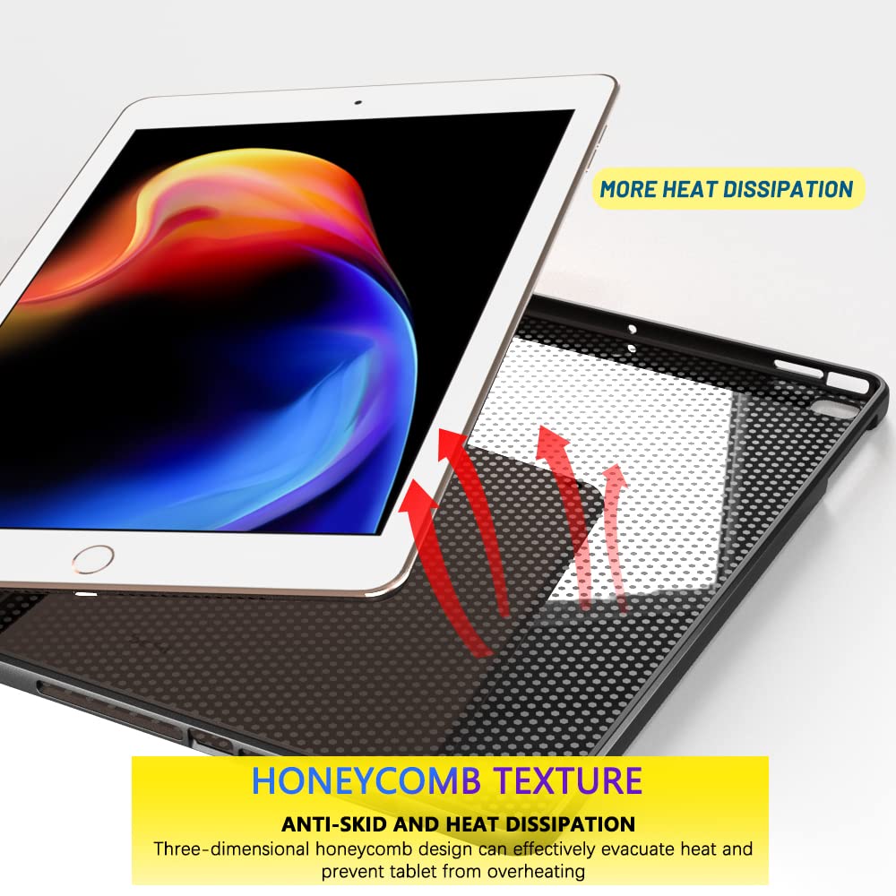 Premium Thin & Soft Protective Case for iPad 9.7 (2018/2017 6th/5th Gen) & iPad Air 2/Air - Lightweight Shockproof Cover with Precise Cutouts - Perfect for Work, Travel & Home Use - Black