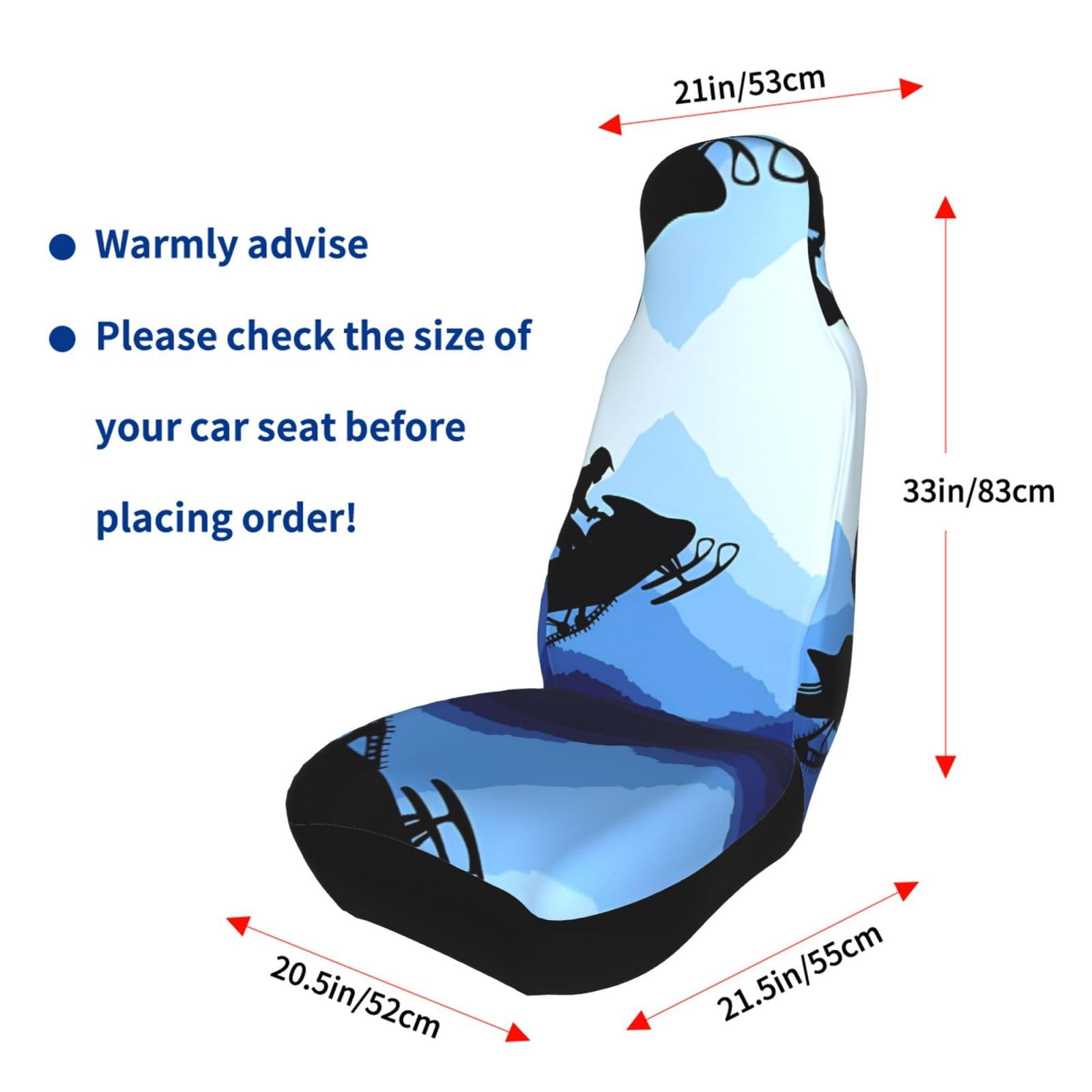 Universal Snowmobile Car Seat Covers - Breathable Front Seat Protectors for Cars, SUVs, Sedans & Trucks - Easy to Clean & Removable - Perfect for Winter Sports & Outdoor Adventures