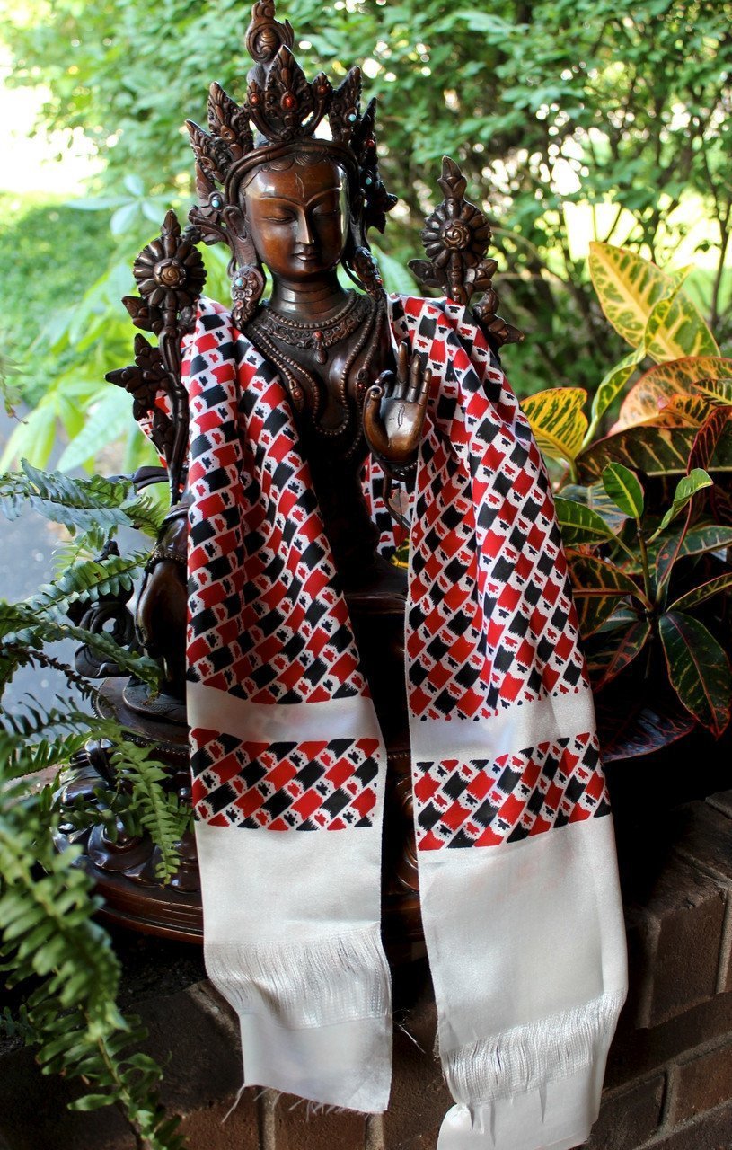 Handmade Block Print Kata - Traditional Indian Cotton Scarf for Women - Perfect for Yoga, Meditation, Boho Fashion & Cultural Events