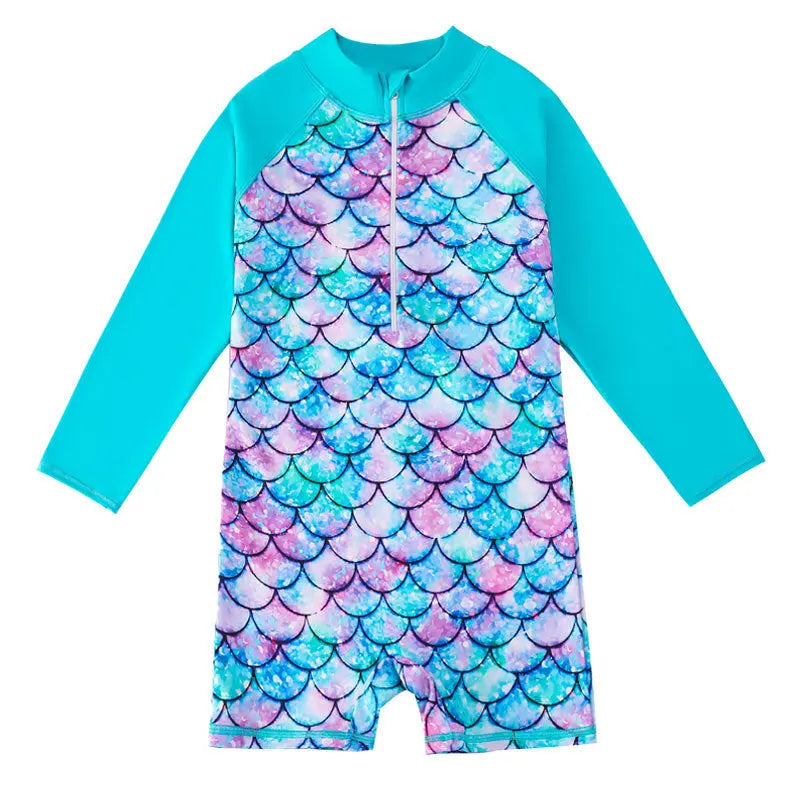 Floral Long Sleeve Baby Swimsuit for 0-6 Years Old - UV Protection Swimwear for Toddlers & Infants | Perfect for Beach, Pool & Summer Water Activities