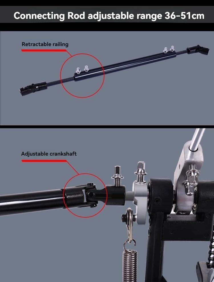 Double Bass Drum Pedal for Drum Set & Electronic Drums - Heavy Duty Dual Chain Drive Pedal with Hammer Action - Perfect for Metal, Rock & Live Performances