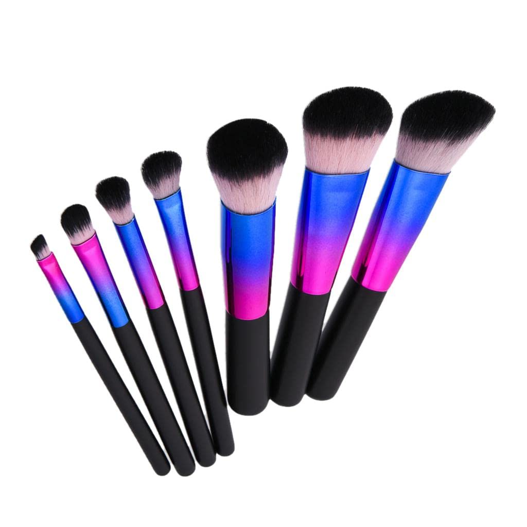 7-Piece Professional Kabuki Brush Set for Foundation, Bronzer, Powder, Contour & Concealer - Perfect for Flawless Makeup Application at Home or On-The-Go