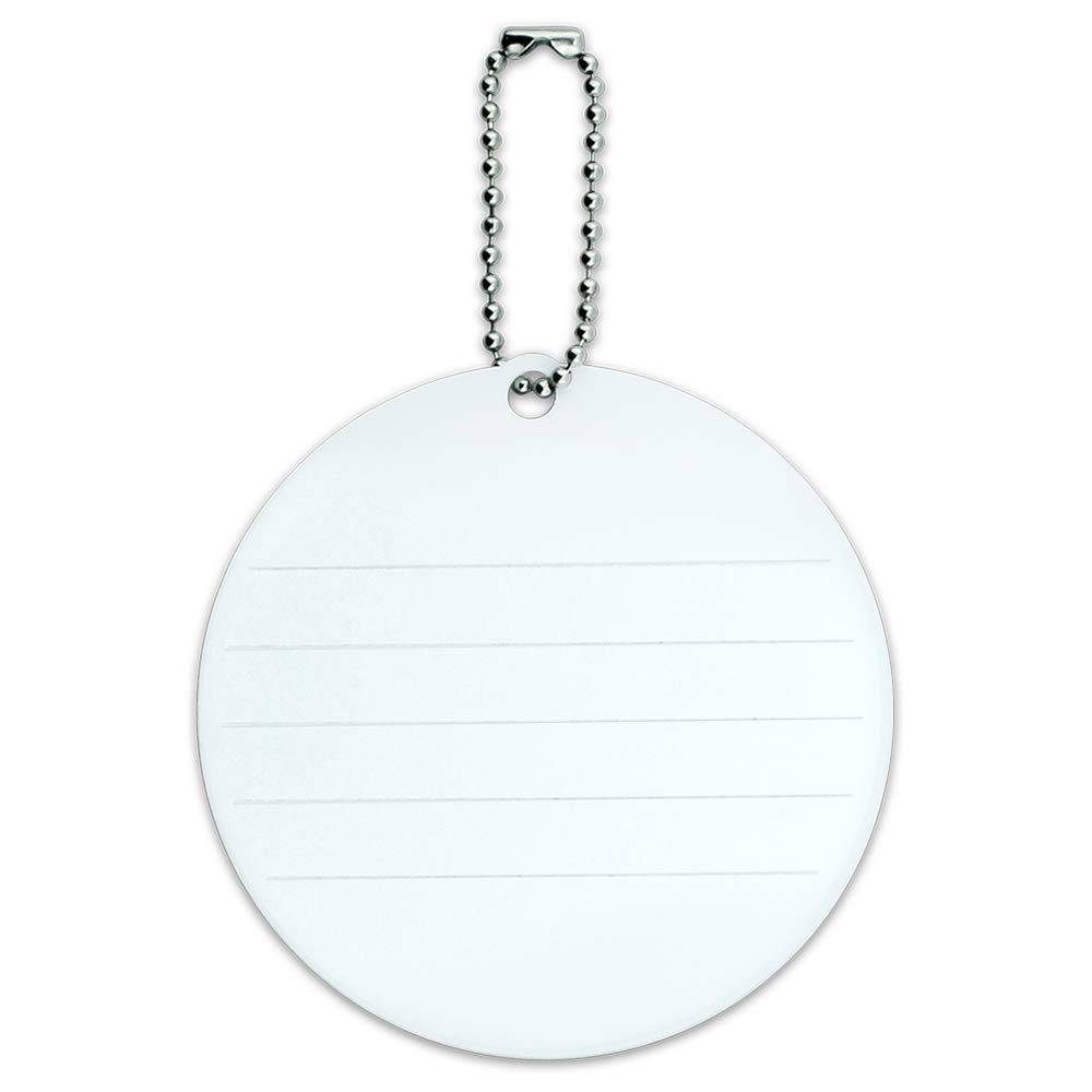Custom Dog on Fence Pattern Round Luggage ID Tag - Personalized Suitcase & Carry-On Accessory for Travel, Vacation & Pet Identification