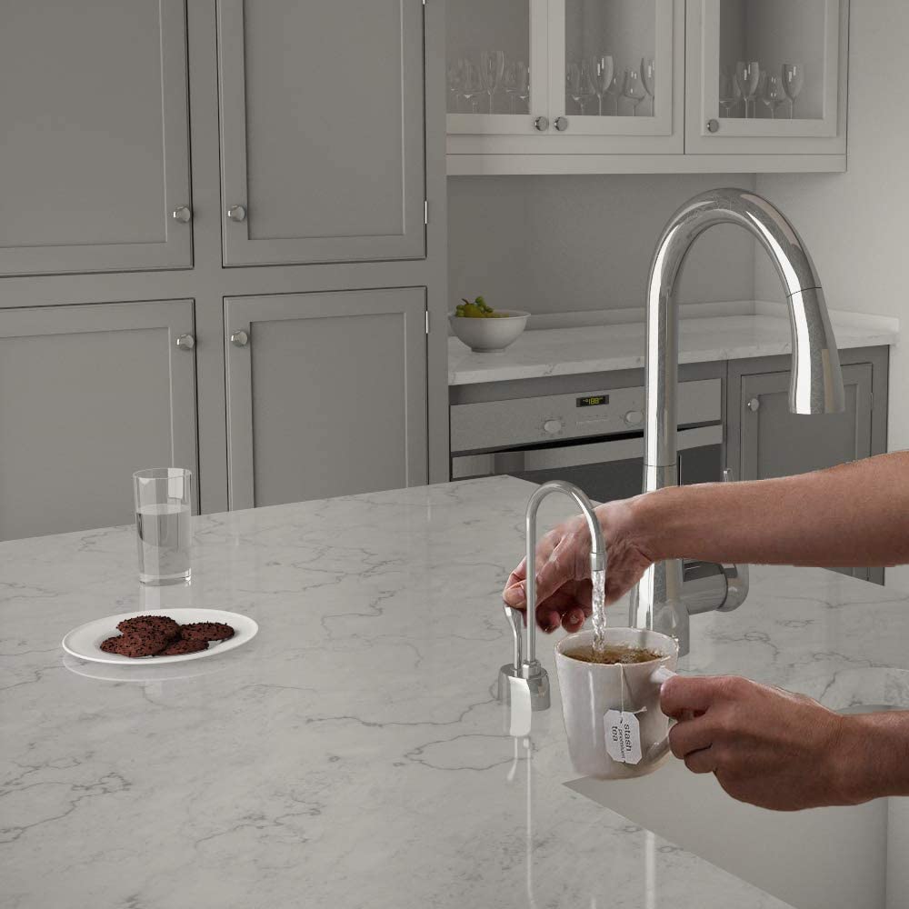 Westbrass D271-NL-26 Velosah 9-Inch Single Handle Hot Water Dispenser Faucet - Polished Chrome Finish (Tank Sold Separately) - Perfect for Kitchen Sinks, Coffee Stations & Instant Hot Water Needs