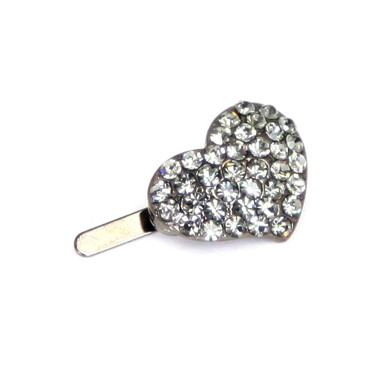 STARGAZER Heart Shaped Magnetic Hair Clips for Women & Girls - Crystal Rhinestone Barrettes, Fashion Hair Accessories Set (Black, AC7631) - Perfect for Weddings, Parties & Everyday Style