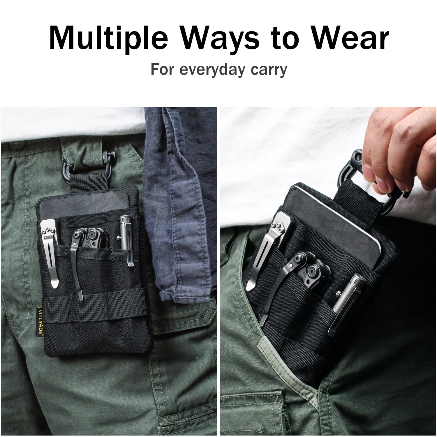 VIPERADE VE23/24/25 EDC Organizer - Tactical Gear Pouch for Men, Multitool & DIY Patch Pocket Organizer - Perfect for Camping, Hiking & Everyday Carry Essentials