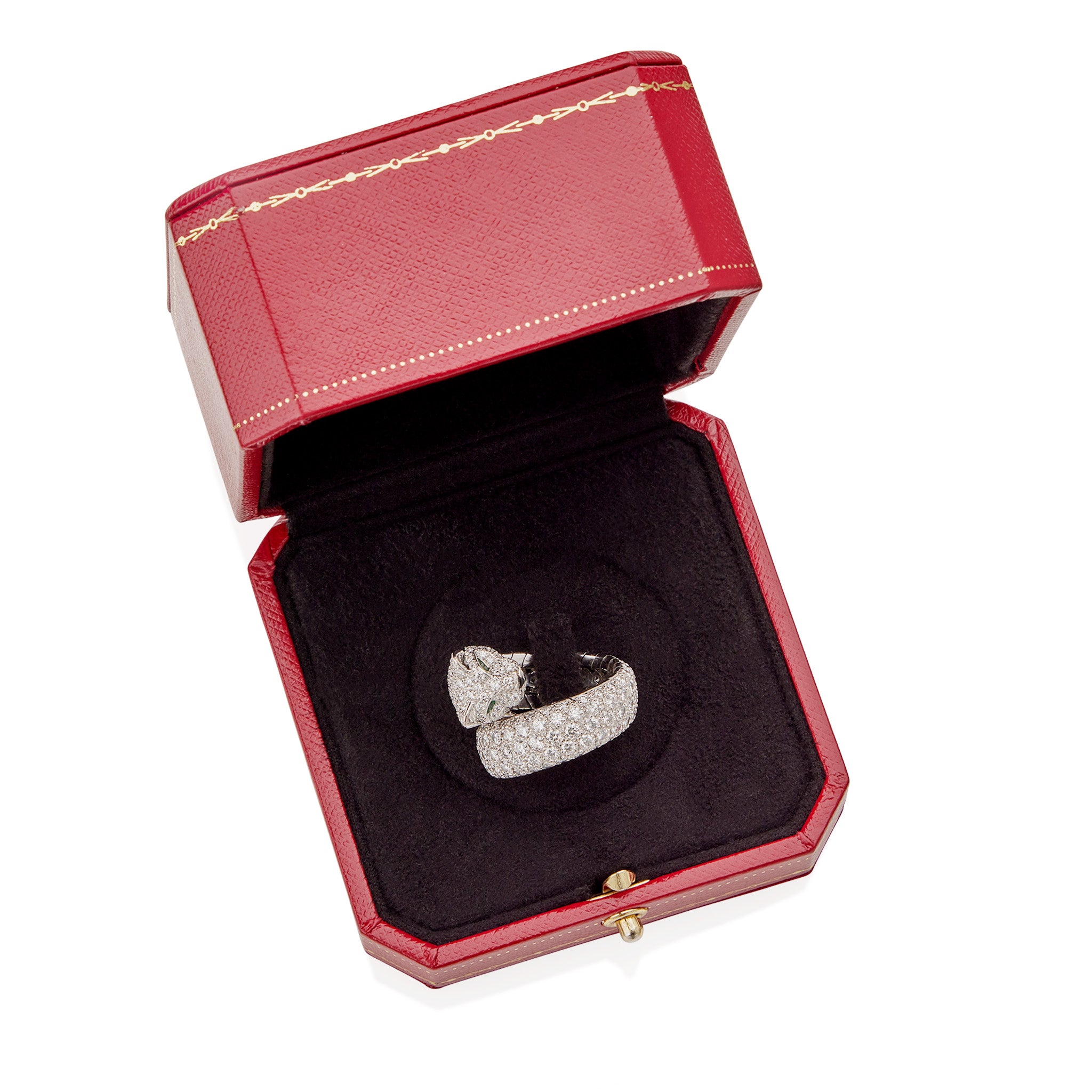 Cartier Paris Diamond Panthère Ring - 18K Gold Luxury Jewelry for Women | Elegant Statement Piece for Weddings, Anniversaries & Special Occasions