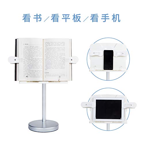 Adjustable Desktop Book Stand Holder - Silver | Ergonomic Reading Stand for Books, Cookbooks, Tablets & Phones | Perfect for Office, Study & Kitchen Use