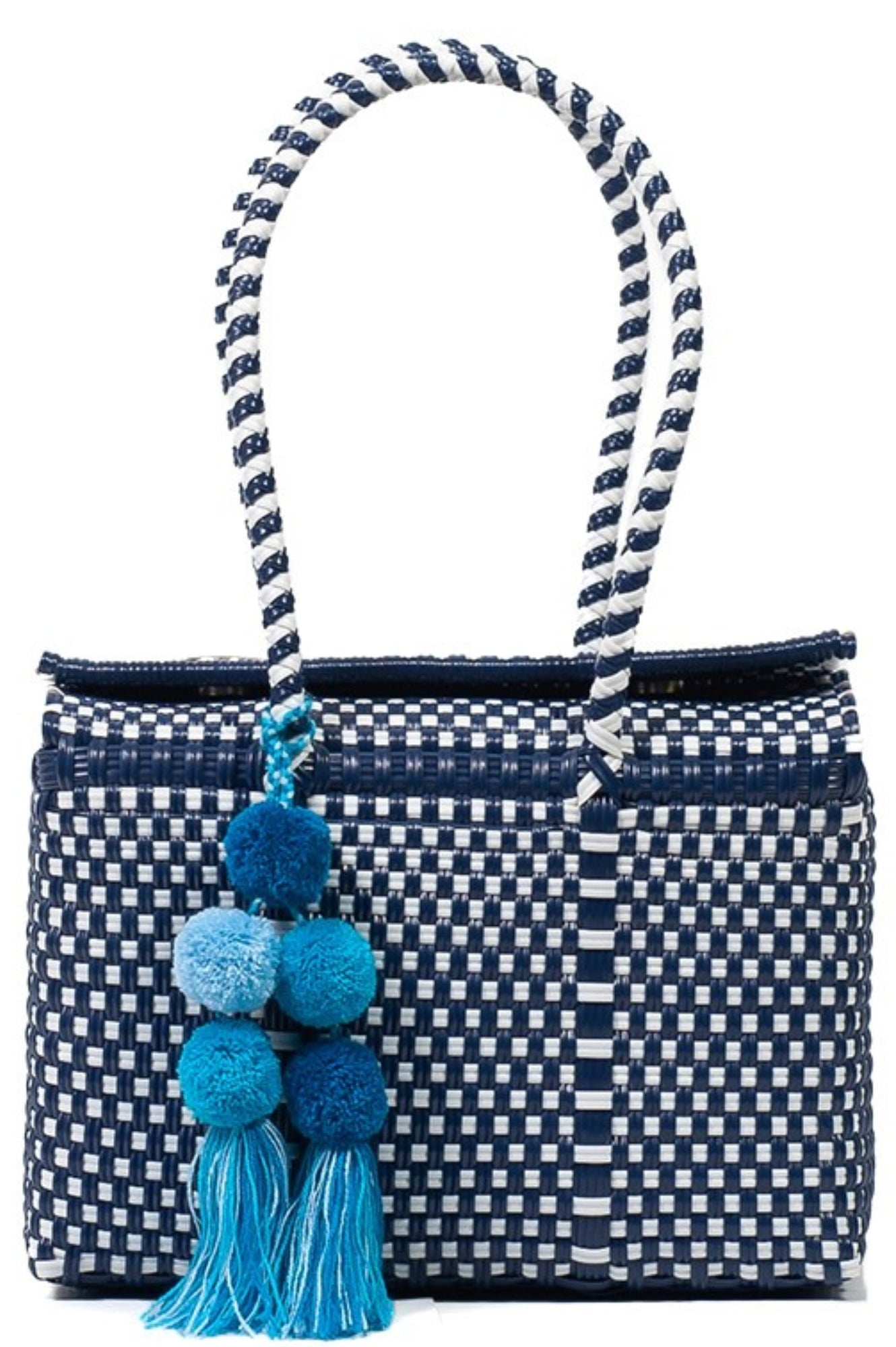 Bombon Mini Tote Bag Navy Blue - Stylish Small Handbag for Women, Perfect for Work, Shopping & Travel Accessories