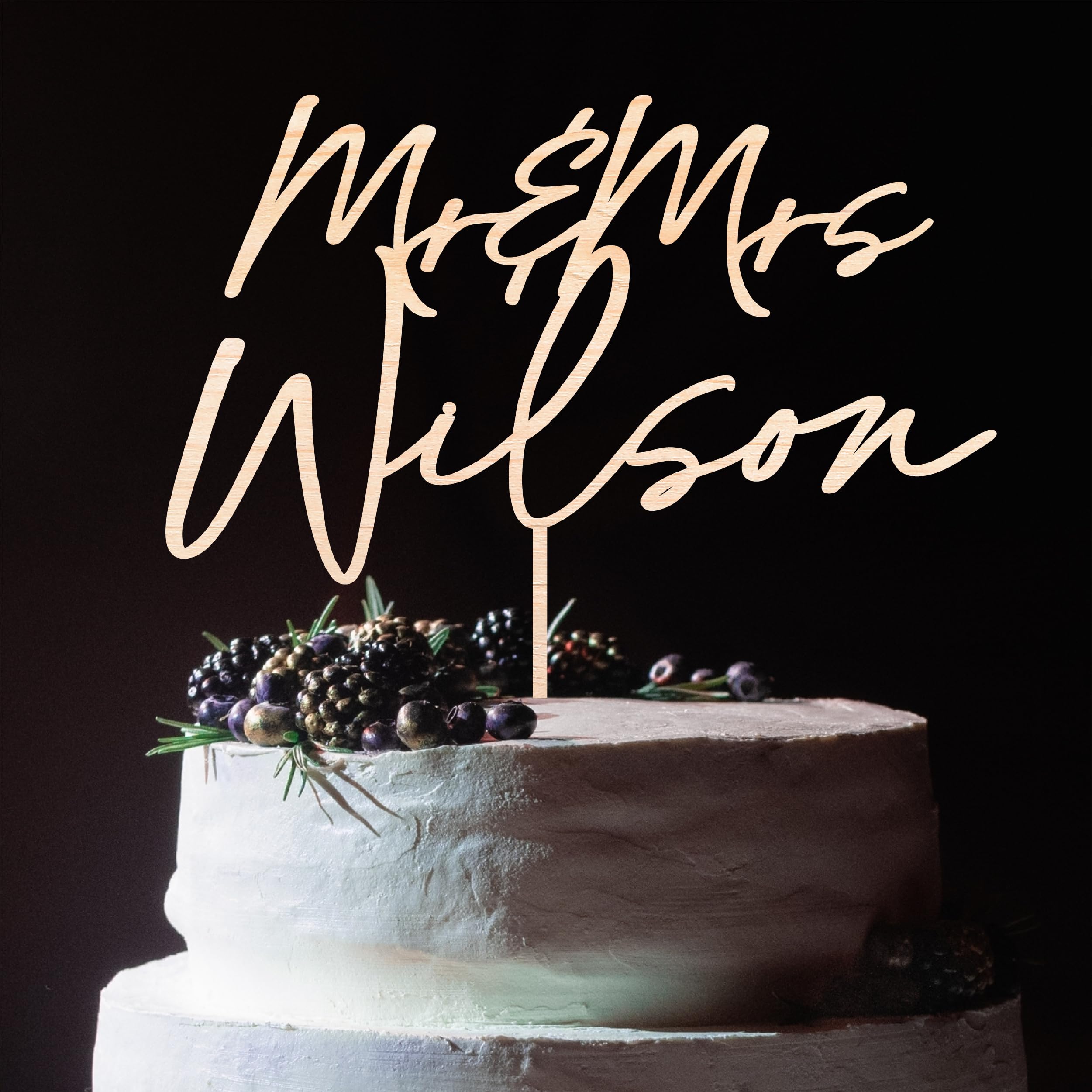Personalized Cake Topper - Custom Name Wedding Cake Topper for Bride & Groom - Elegant Cake Decoration for Weddings, Anniversaries & Special Celebrations
