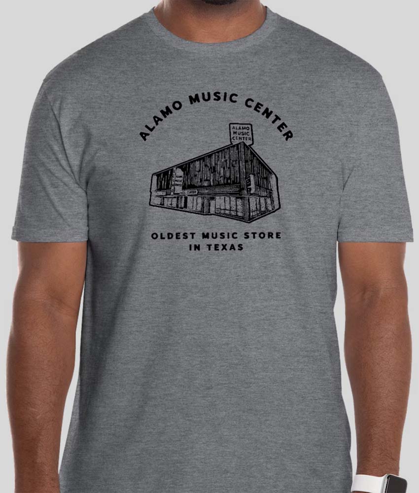 Alamo Music Store Vintage T-Shirt - Soft Cotton Grey Band Tee - 2XL for Men - Perfect for Concerts, Gifts & Casual Wear