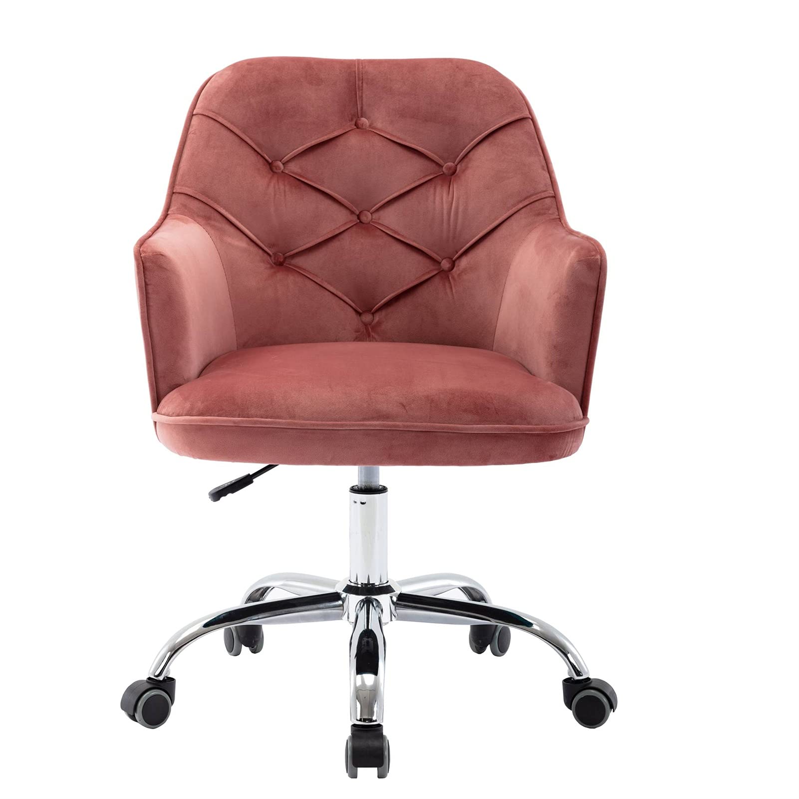 UJMIKO Velvet Swivel Shell Chair - Modern Ergonomic Office Chair & Lounge Armchair with 360° Rotation, Comfortable Home & Workspace Seating (Pink) - Perfect for Home Office, Living Room, Bedroom & Waiting Areas