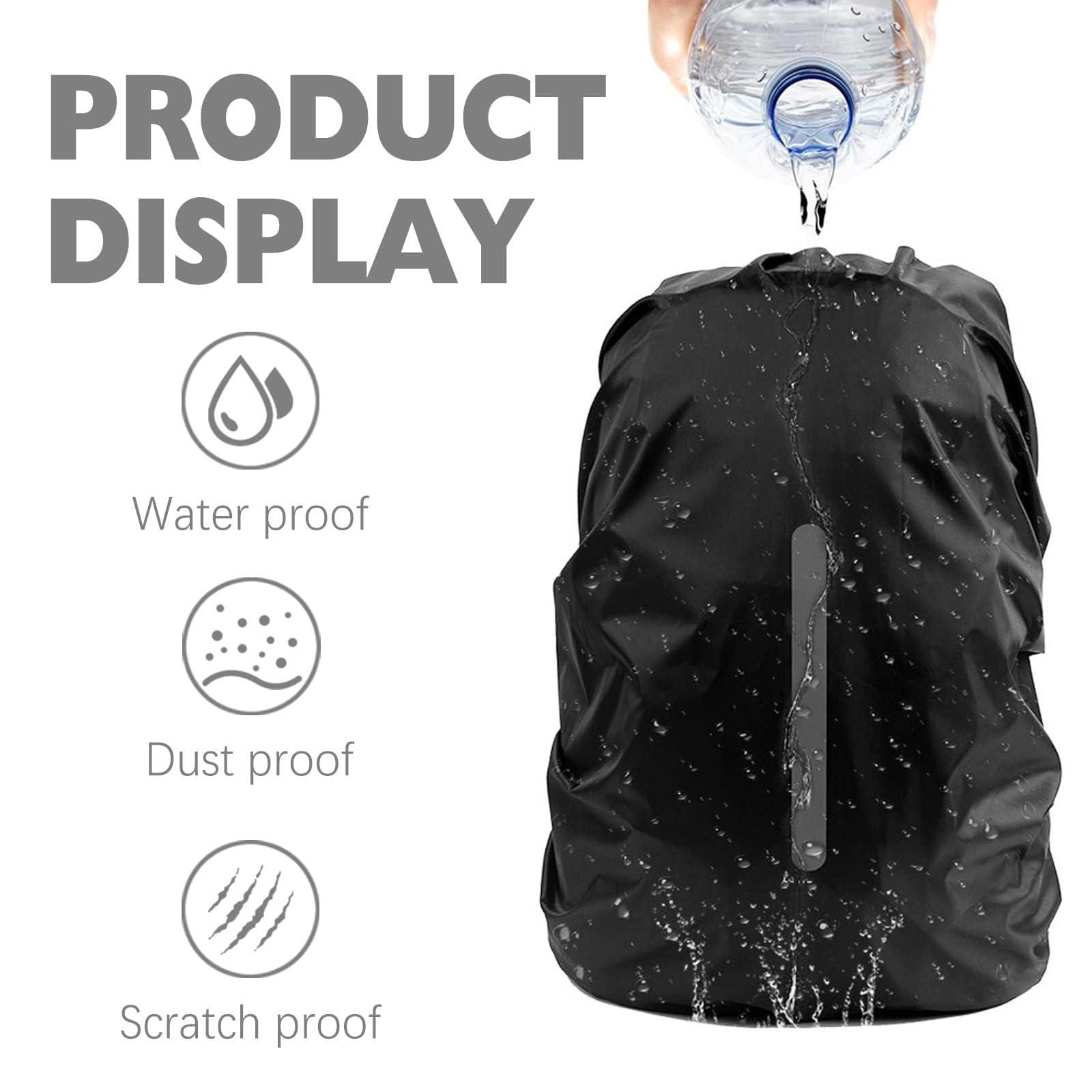 Waterproof Backpack Rain Cover with Reflective Strip - Reusable Outdoor Cycling Cover for Hiking, Camping, Biking & Travel - Stay Dry in All Weather Conditions