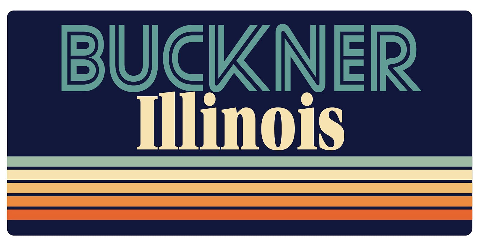 Buckner Illinois 5 x 2.5-Inch Retro Fridge Magnet - Vintage Style Refrigerator Magnet for Home, Office & Dorm Decor - Perfect for Photos, Notes & Kitchen Organization